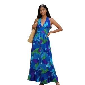 Vintage Hawaiian Maxi Dress  Made By Harriet's psychedelic floral pattern 1960's